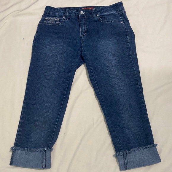 One Five One Capris jeans embroidered pockets size 4 - Picture 1 of 5